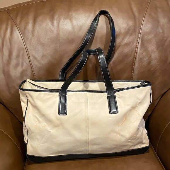Coach Handbags - Large Coach Canvas/Leather Tote # 7708 TLC